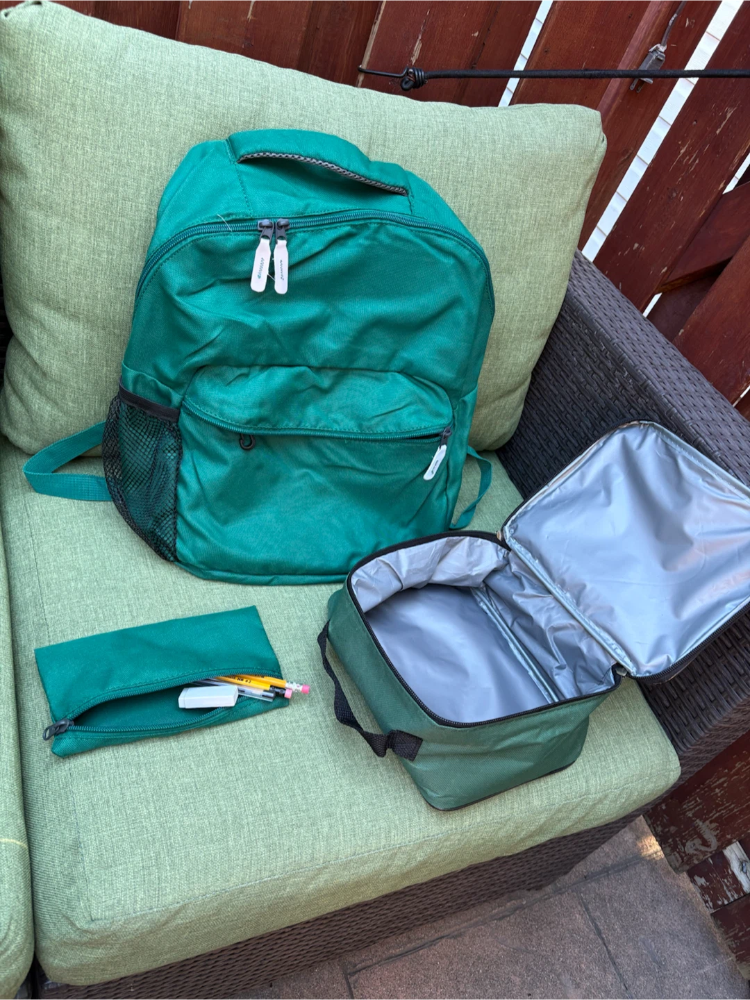 Green Backpack and Lunch Bag Set - photo 2