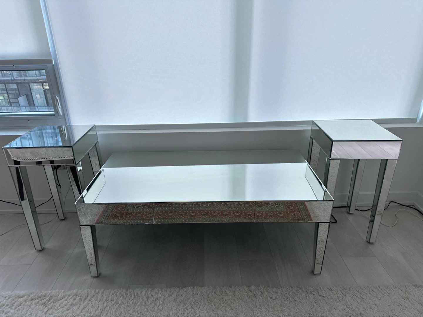 Mirrored Coffee Table and End Tables Set