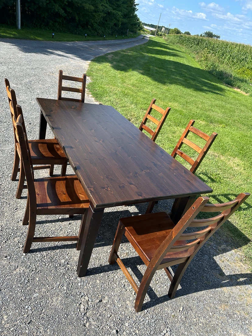 Vintage IKEA MARKÖR Solid Pine Dining Set (CAN DELIVER)
