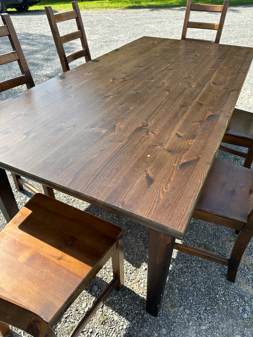 Vintage IKEA MARKÖR Solid Pine Dining Set (CAN DELIVER) - photo 3