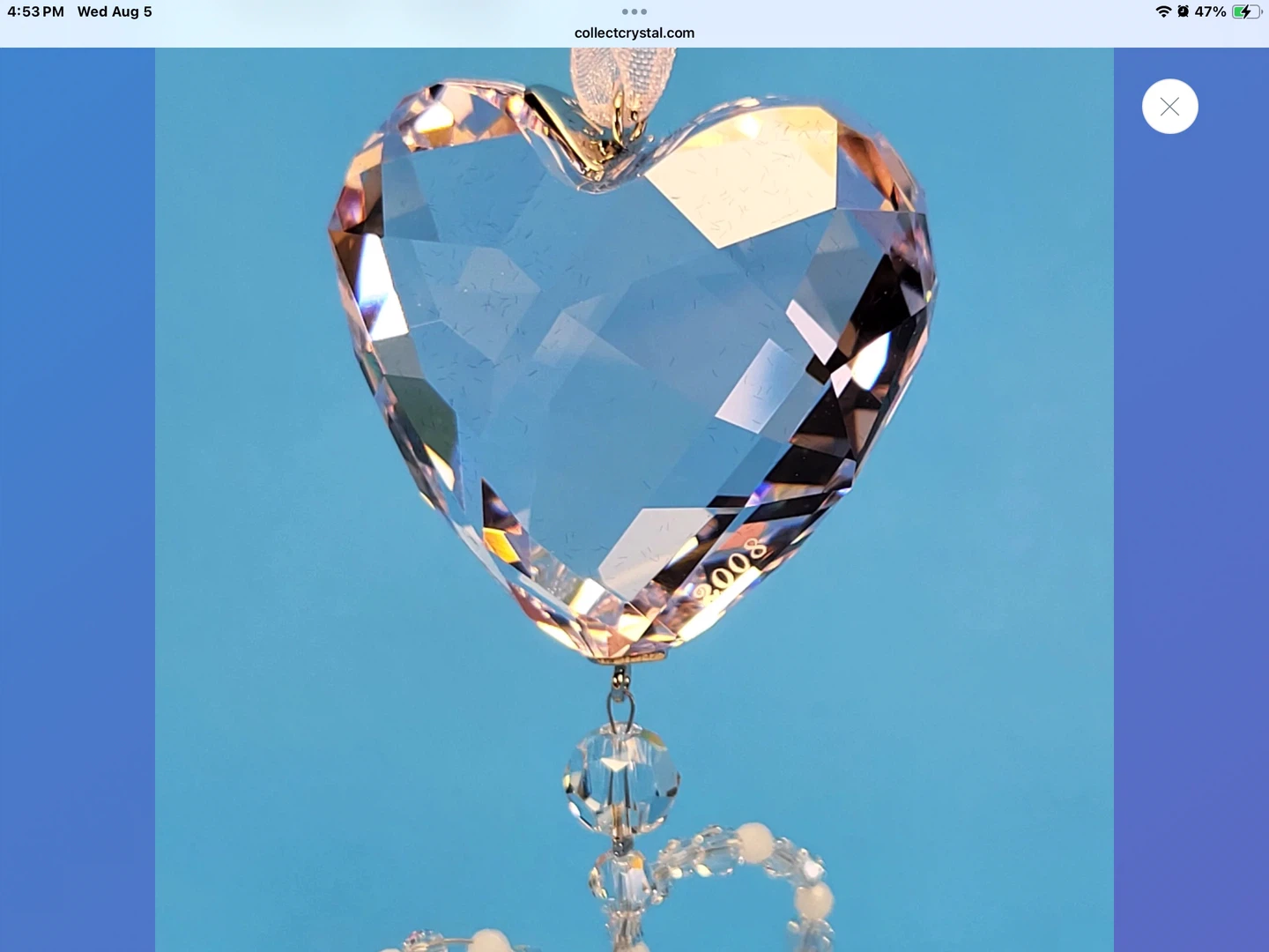 Swarovski Disney Mickey Mouse Heart Ornament 2008