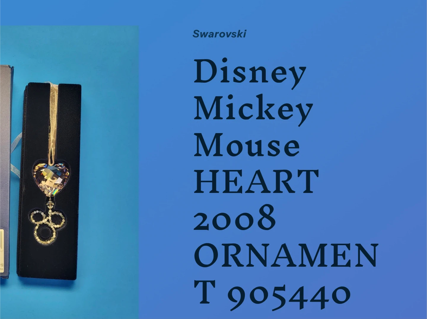 Swarovski Disney Mickey Mouse Heart Ornament 2008 - photo 3