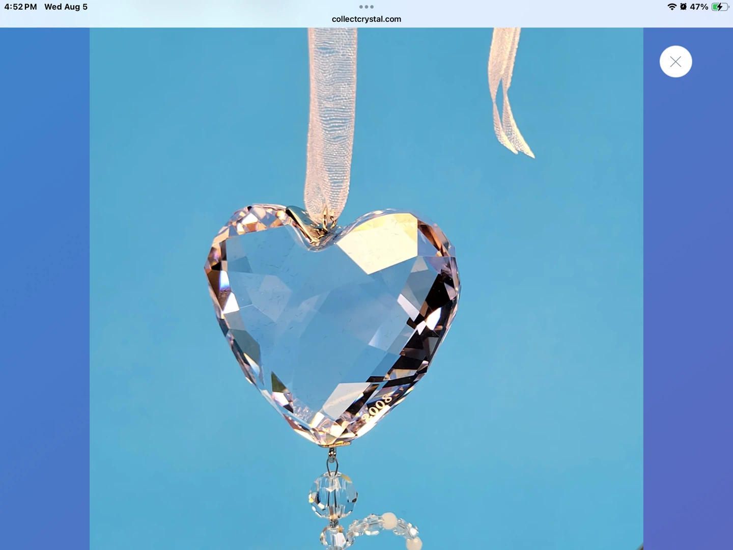 Swarovski Disney Mickey Mouse Heart Ornament 2008 - photo 4