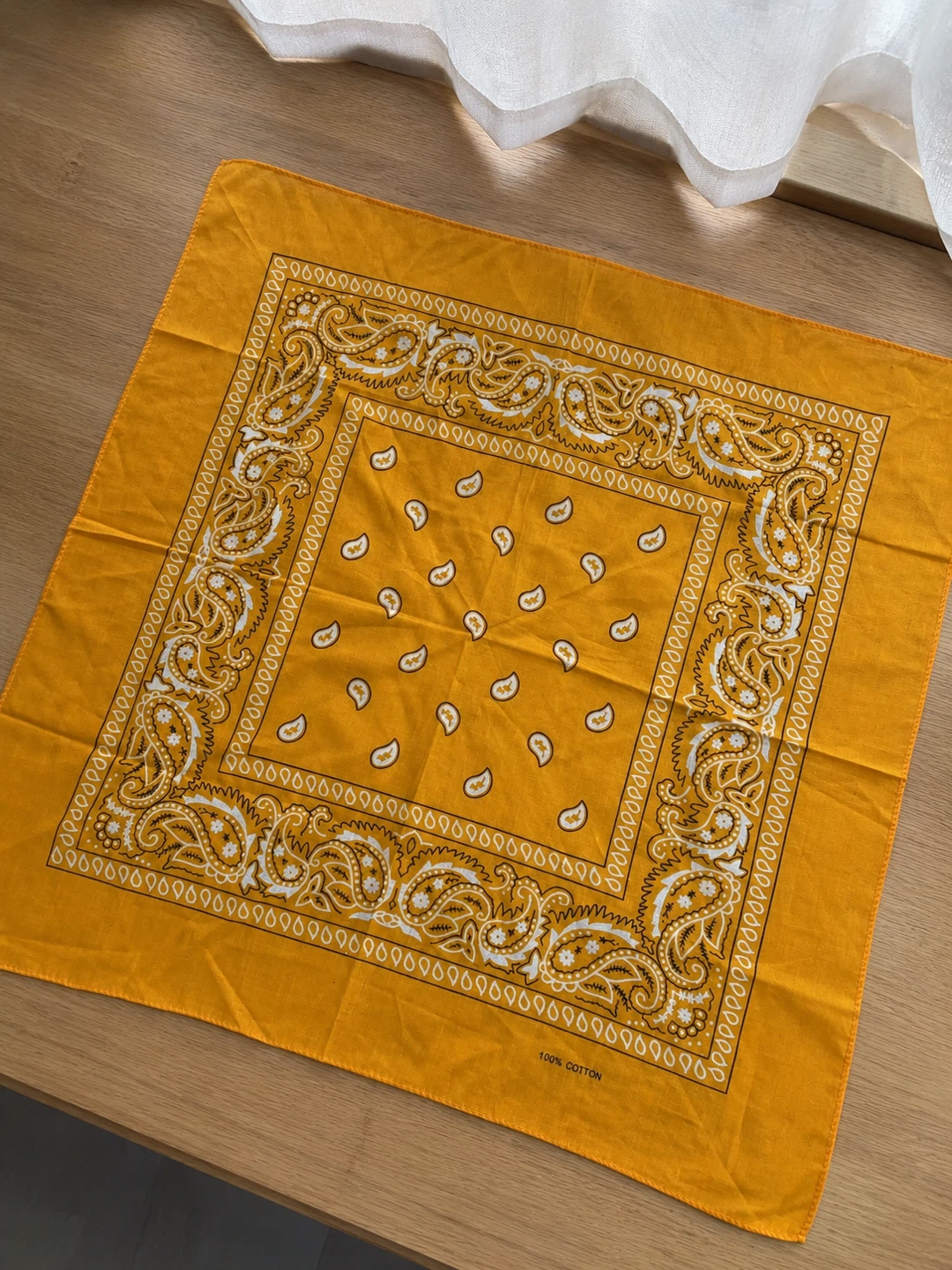 Yellow Paisley Bandana - 100% Cotton - photo 2