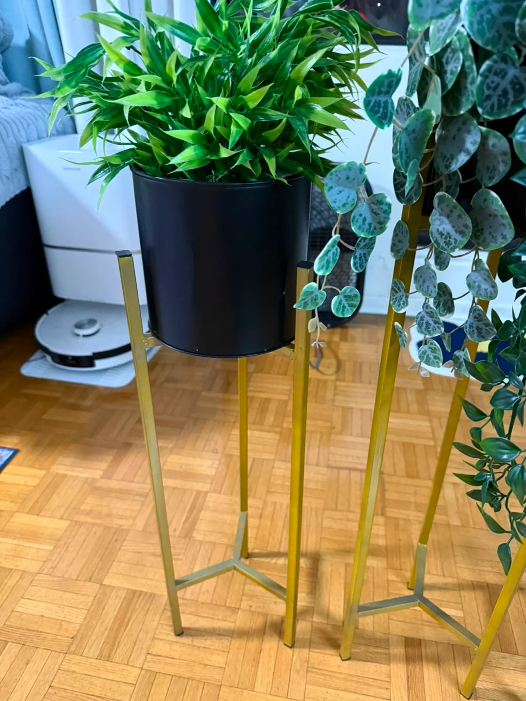 Set of 3 Artificial Plants with Gold Stands - photo 4