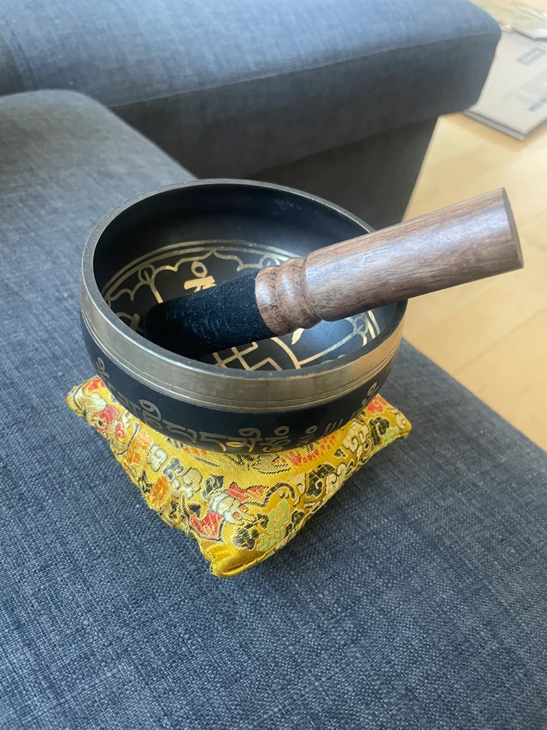Tibetan Singing Bowl with Striker and Cushion