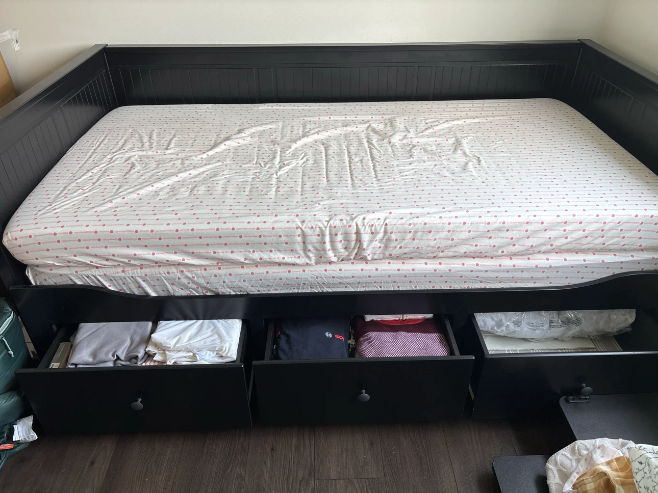 Black Daybed with 3 Storage Drawers - photo 2