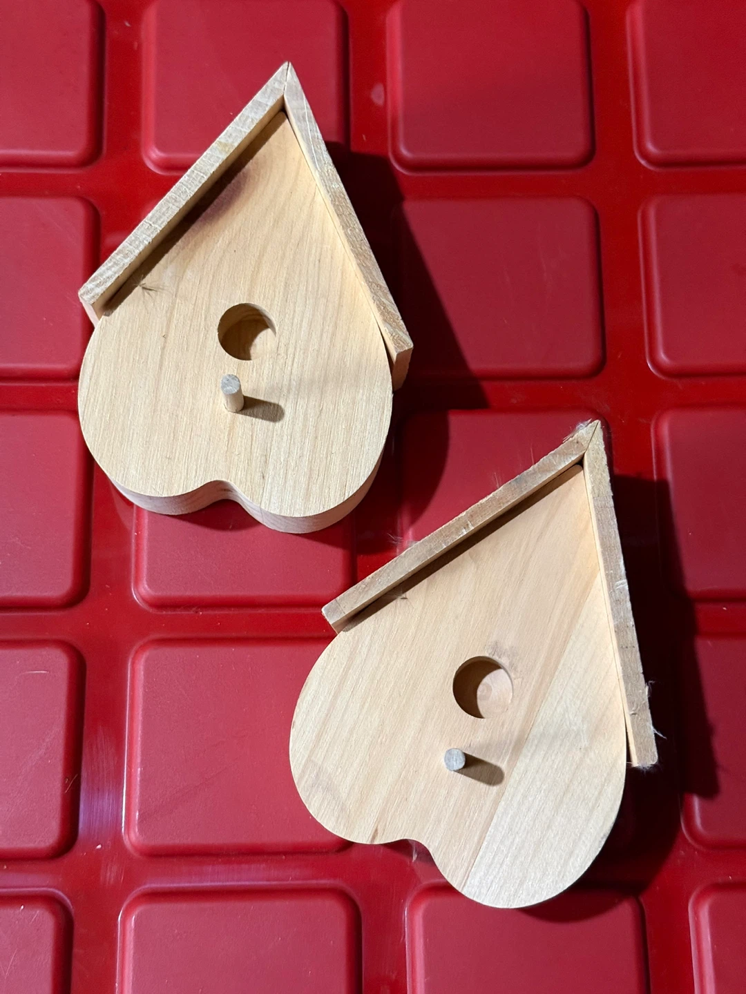 Wooden Heart Shaped Birdhouses (Set of 2)