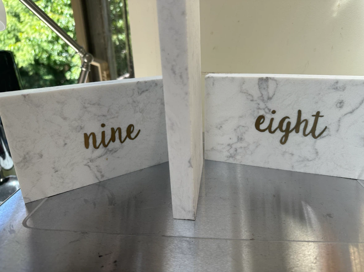 Wedding Decor!  Elegant centrepiece marble table numbers