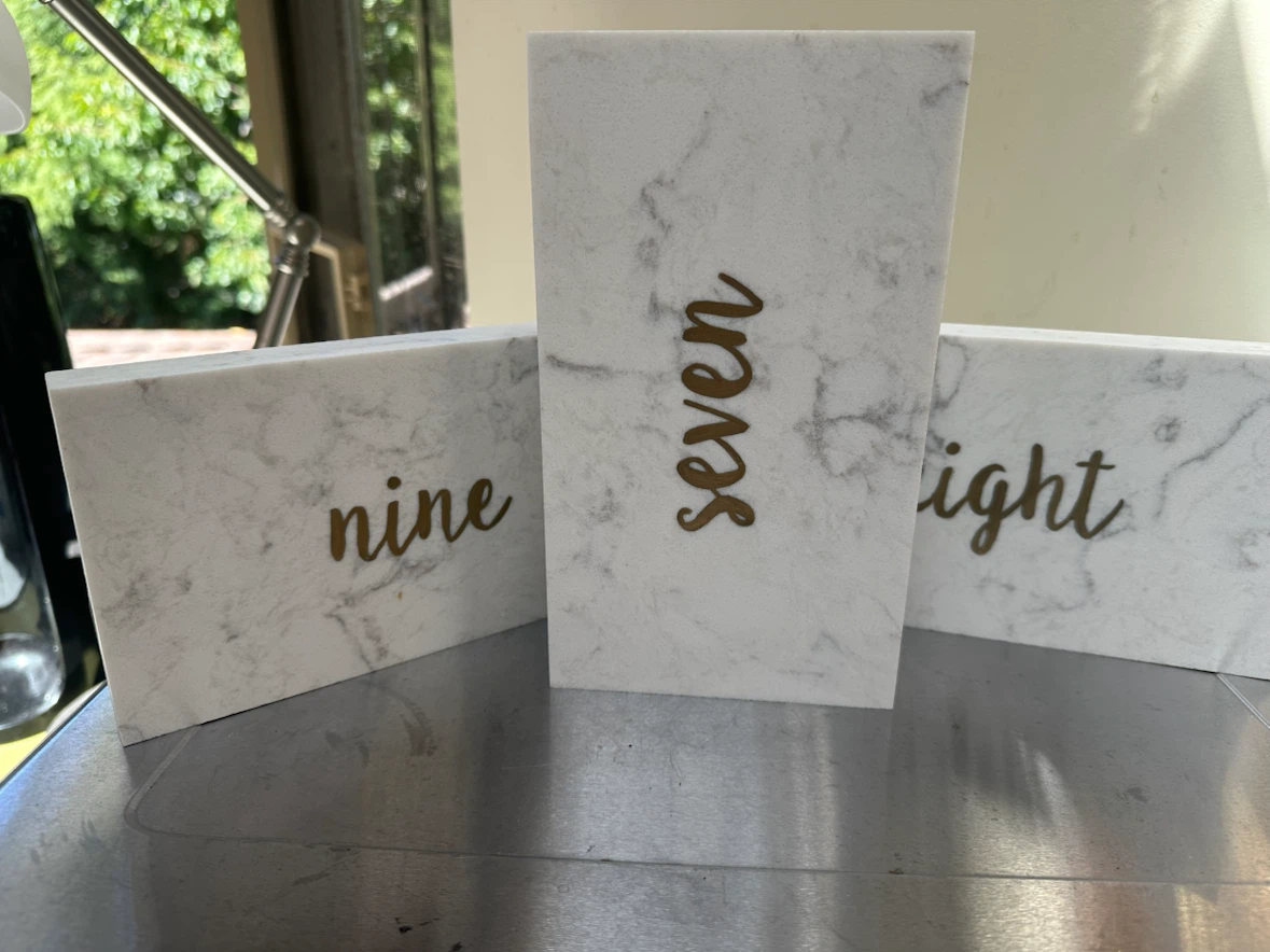 Wedding Decor!  Elegant centrepiece marble table numbers - photo 2