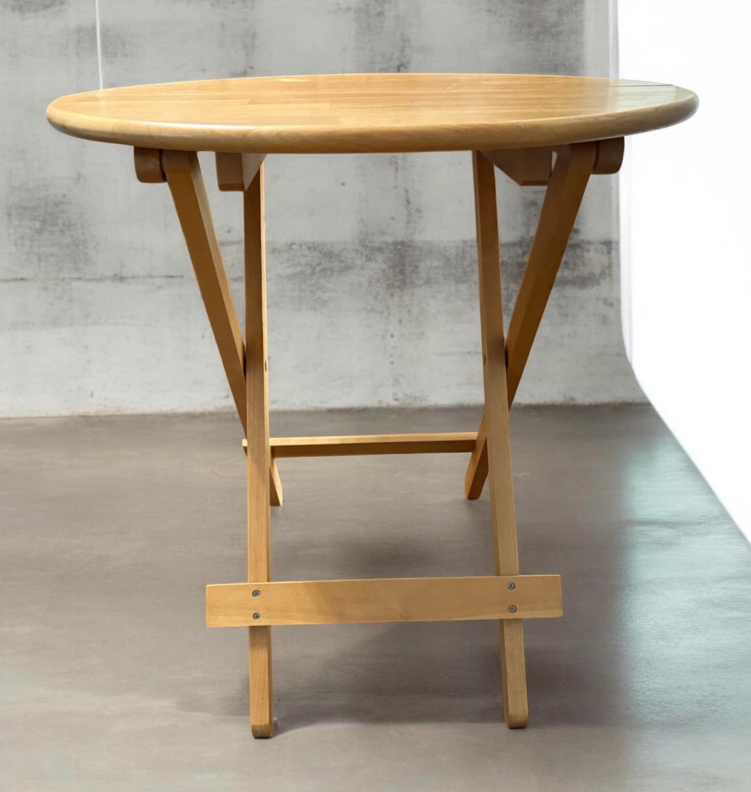 Round Wooden Folding Table 2ft x 2ft guc - photo 4