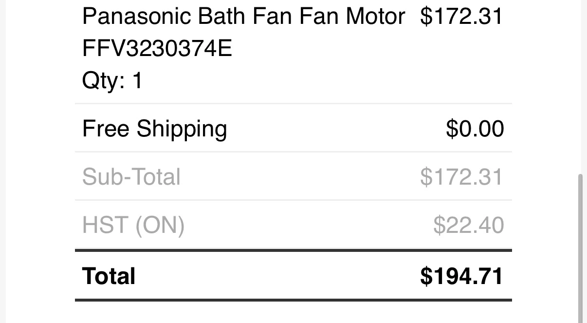 Panasonic Motor for bathroom fan - photo 3