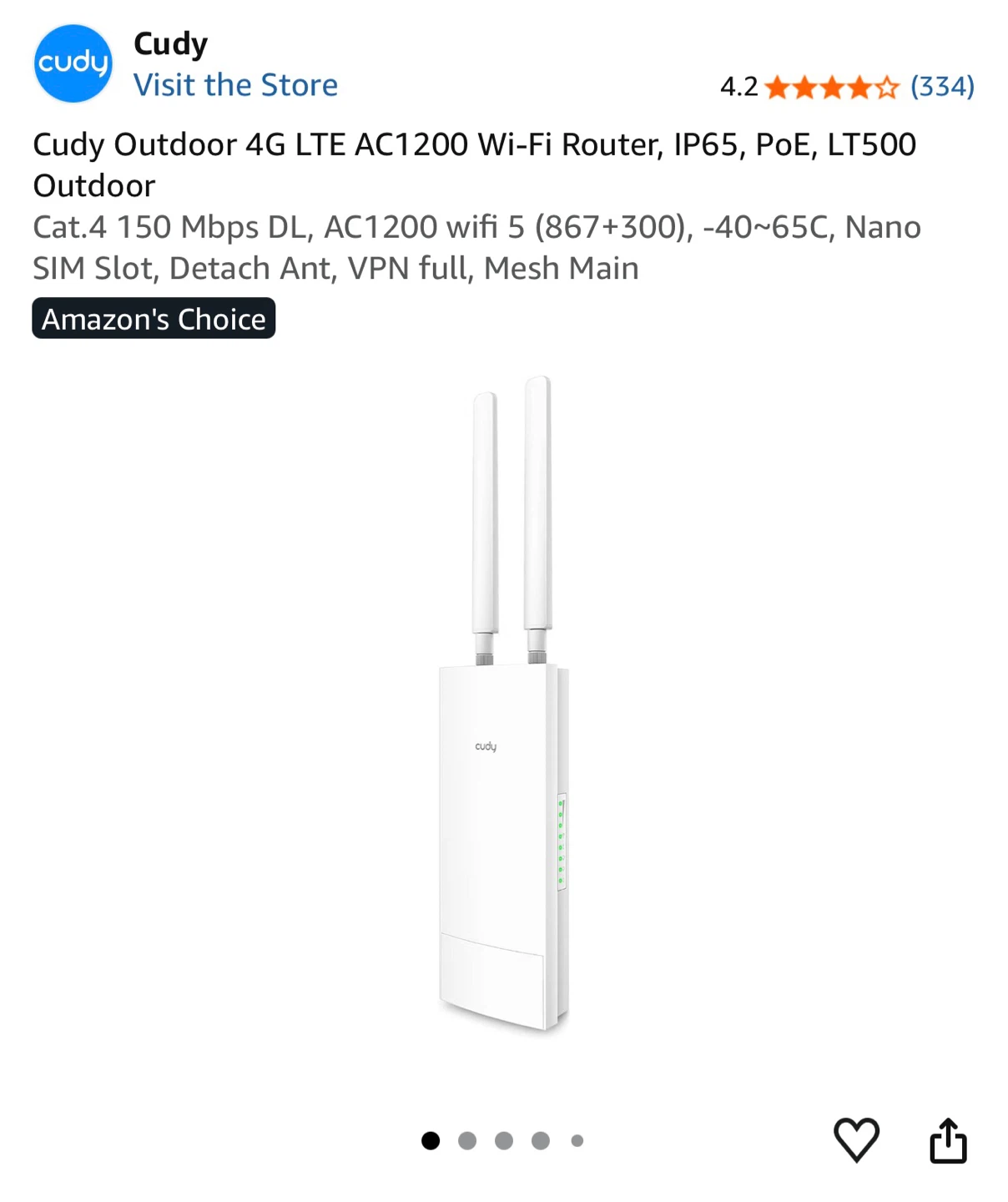 Cudy AC1200 Gigabit Indoor/Outdoor Wireless Access Point