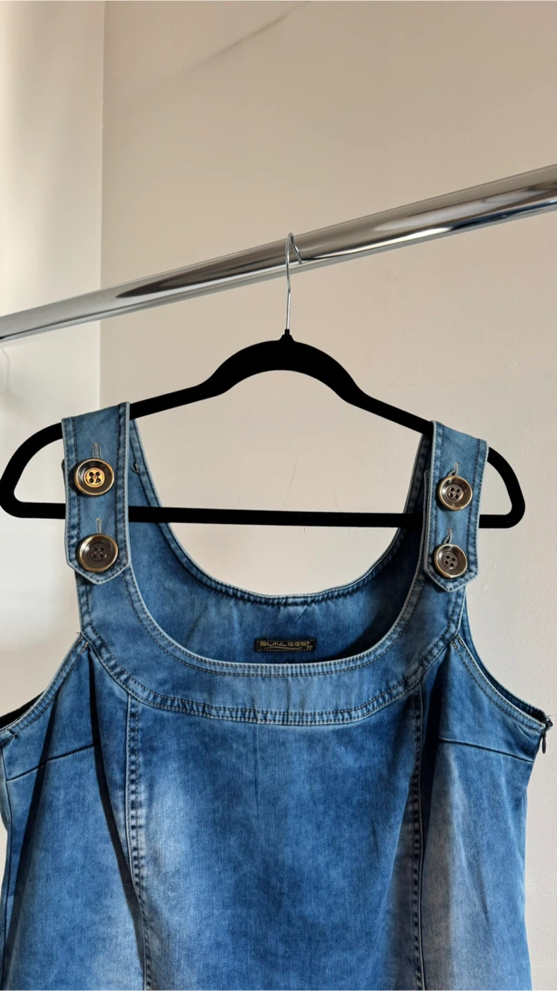 Denim Pinafore Dress - photo 3