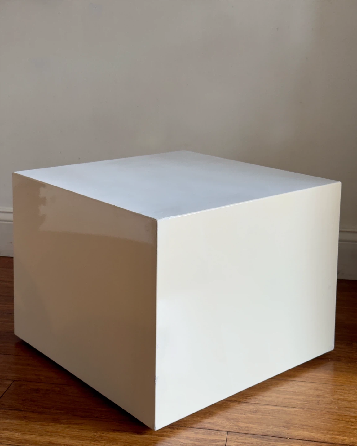 CB2 "City Slicker" White Cube Side Table