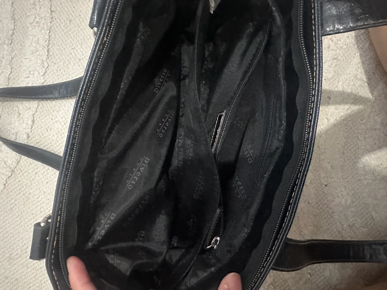 Black Faux Leather Shoulder Bag - photo 3