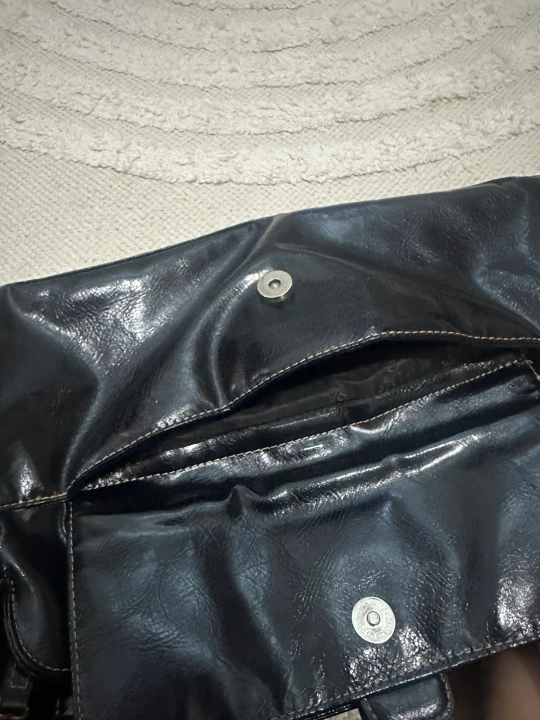 Black Faux Leather Shoulder Bag - photo 4
