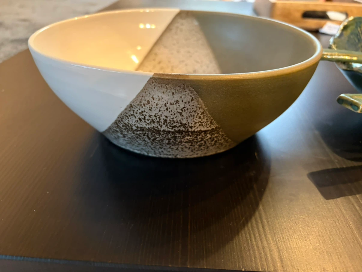 Ceramic Serving Bowl with Salad Tongs - photo 2