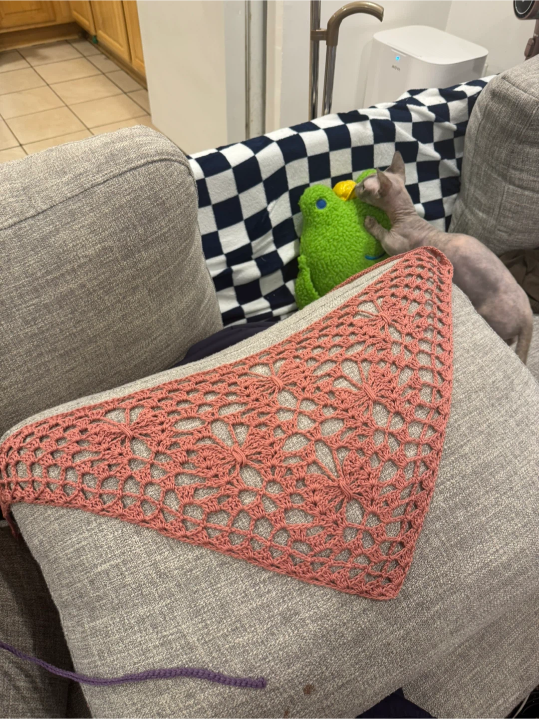 Pink Crochet Bandana