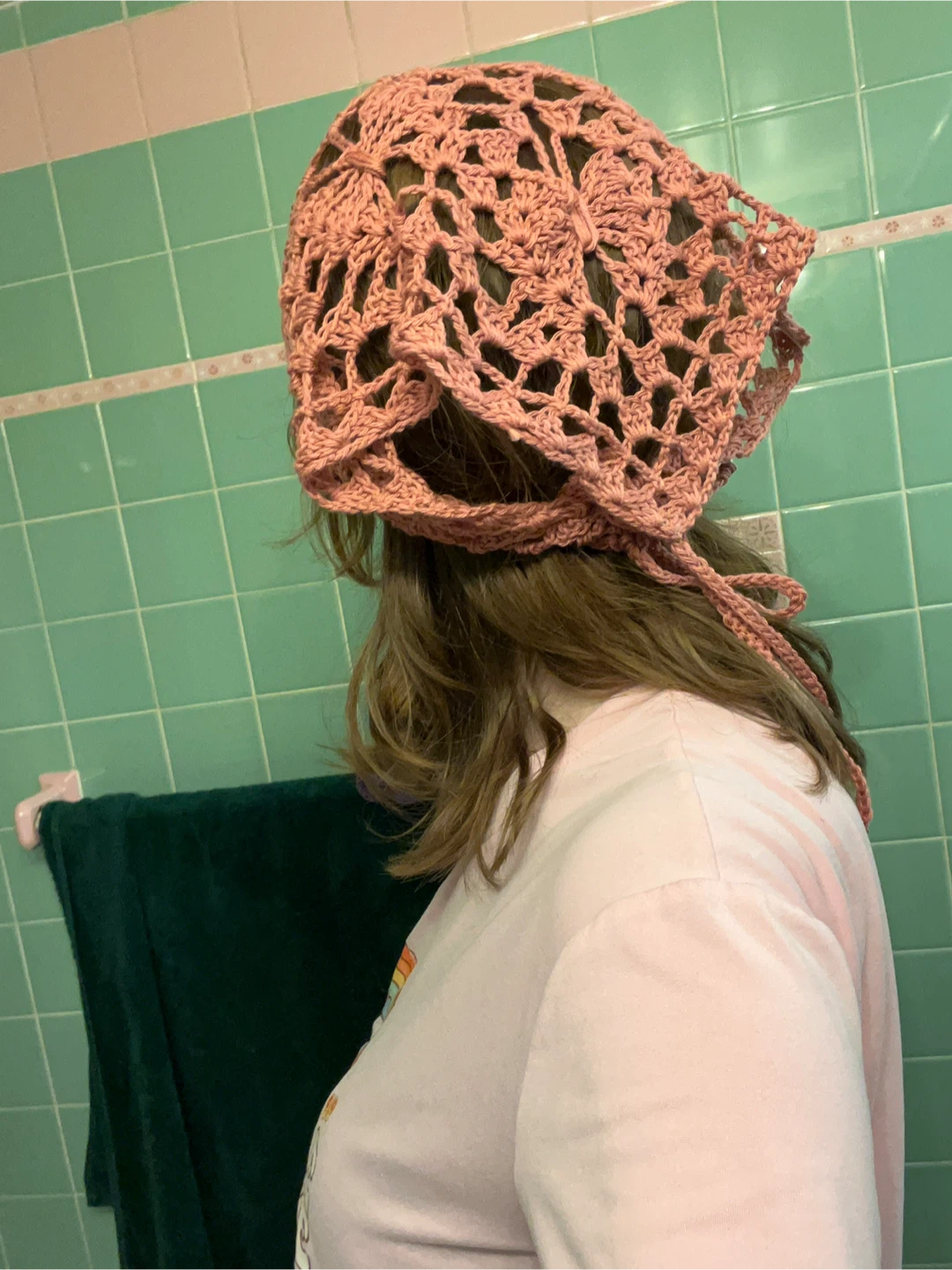 Pink Crochet Bandana - photo 2