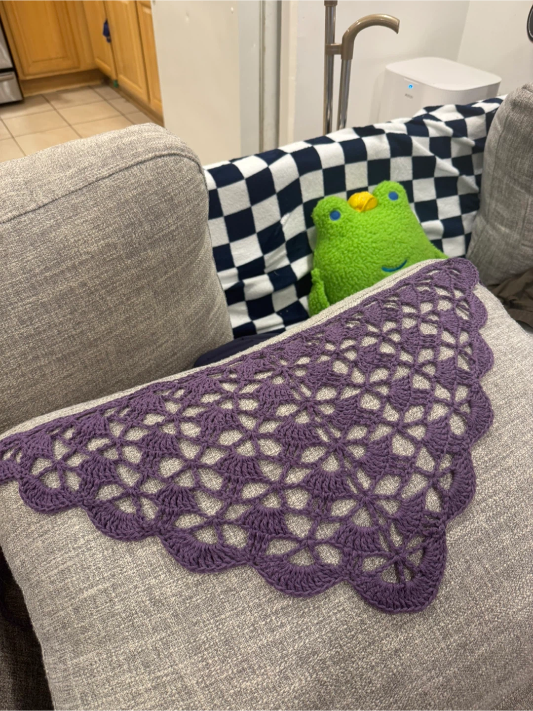 Handmade Purple Crochet Bandana/Scarf