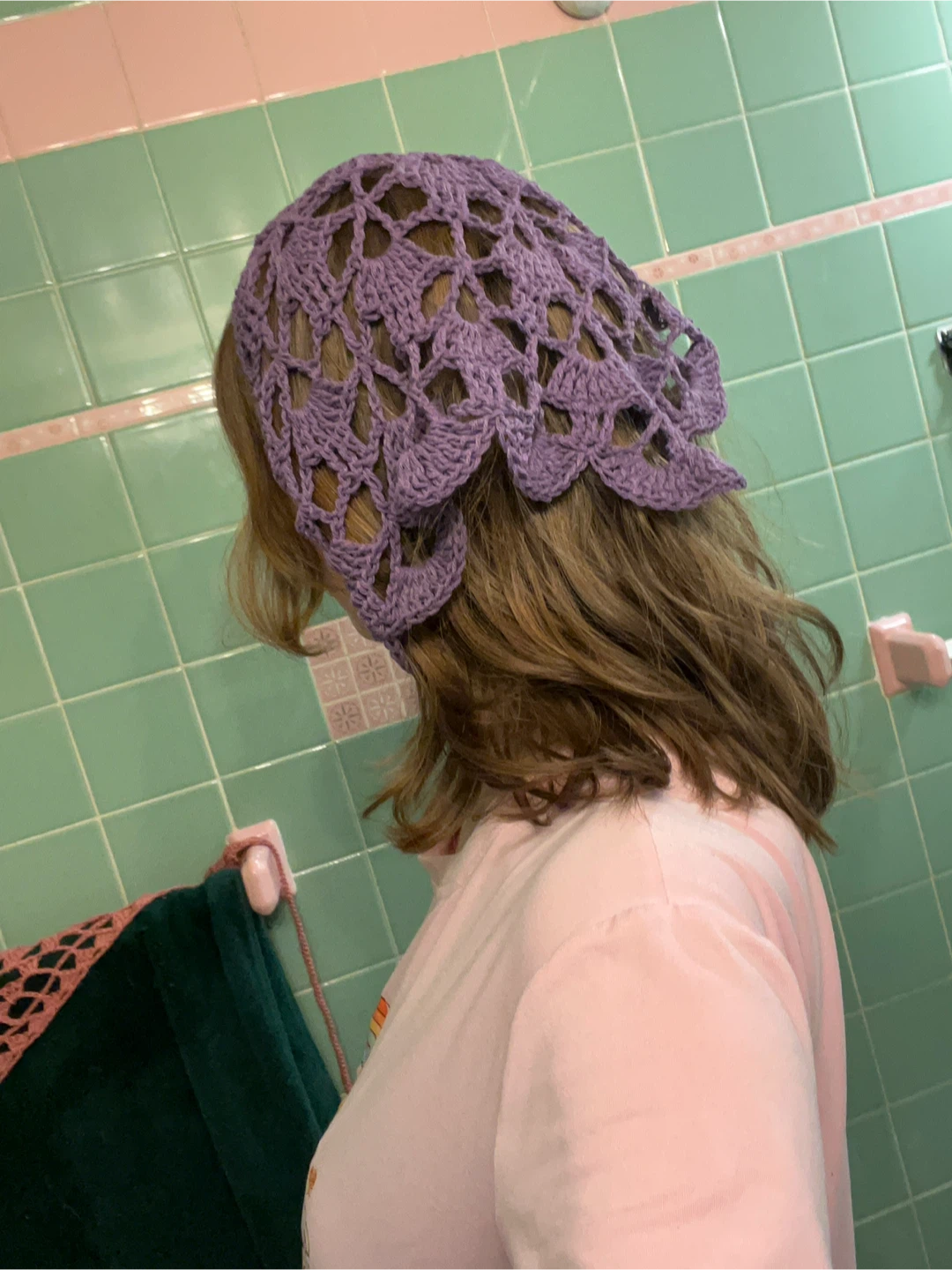 Handmade Purple Crochet Bandana/Scarf - photo 2