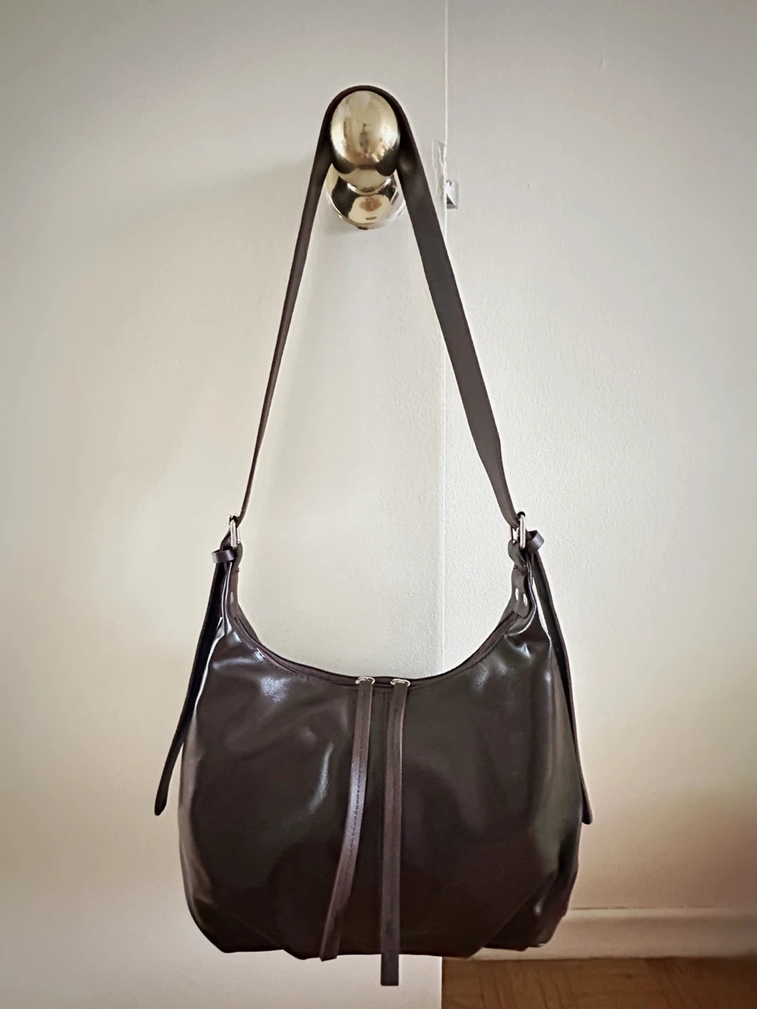 Brown Faux Leather Hobo Bag - photo 4
