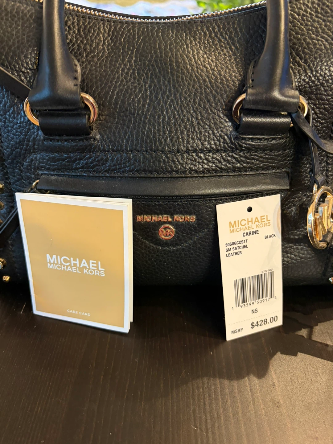 Michael Kors Carine Satchel Black Leather - photo 5