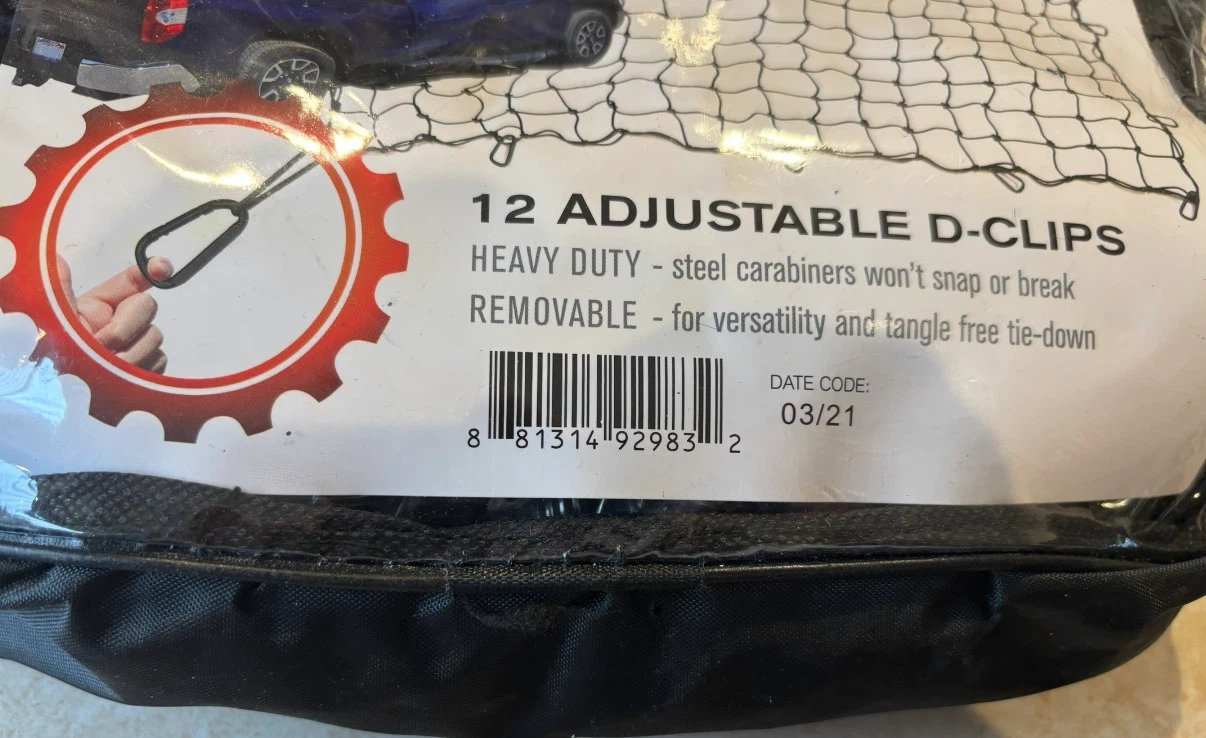 New 4' × 6' Cargo Net & 12 Adjustable D-Clips - photo 2