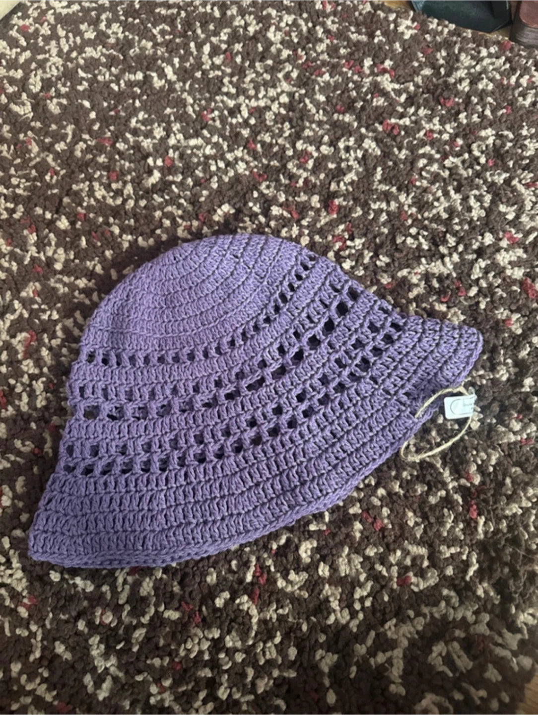 Crocheted Bucket Hat - Purple