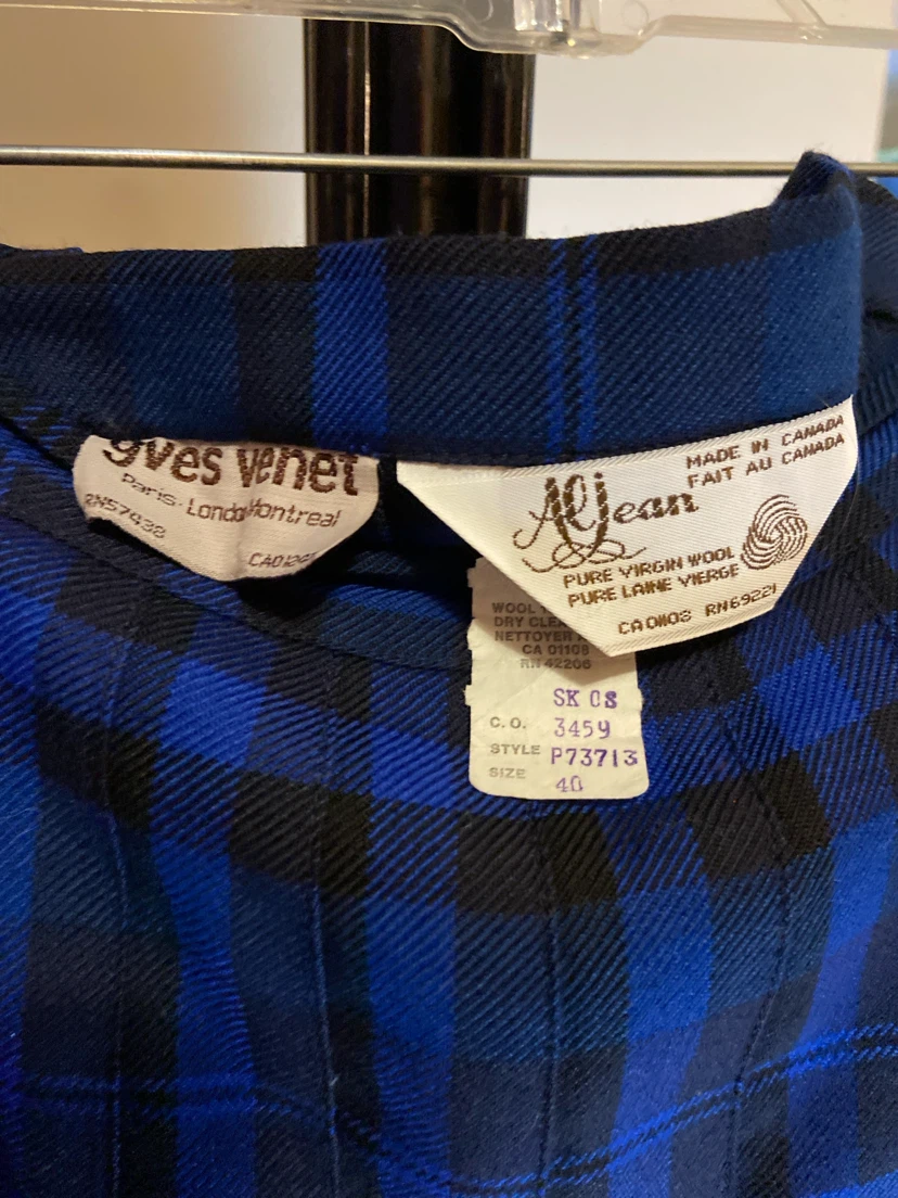 Yves Venet Pleated Plaid Wool Skirt - photo 4