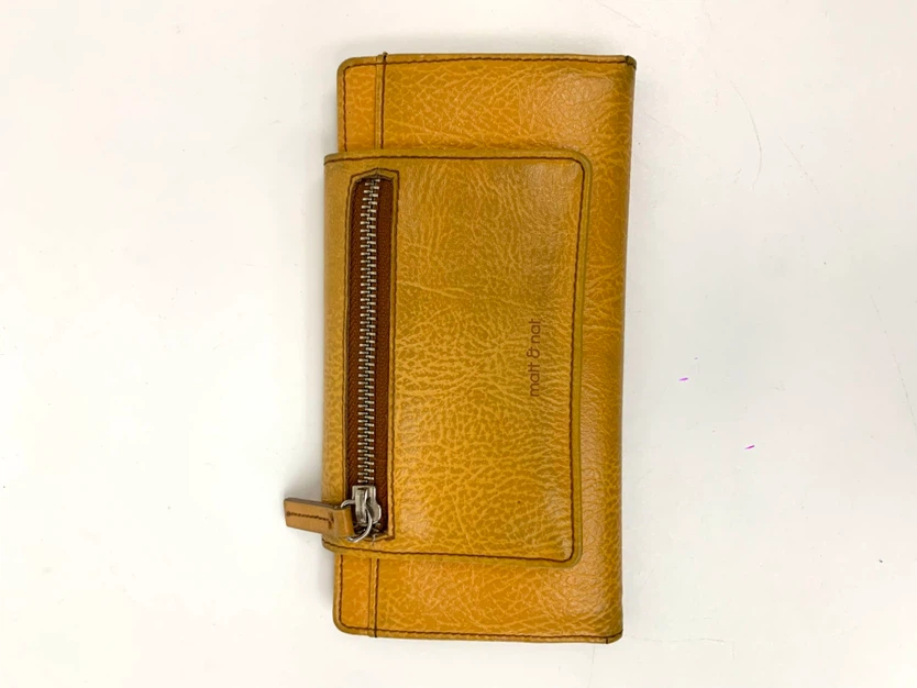 Womens Wallet Zip Coin Pocket Card Holder Purse Orange Beige - photo 5