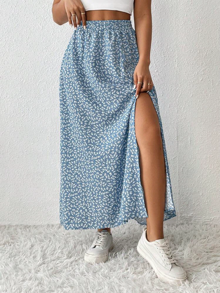 Blue Slide Slit Skirt - photo 4
