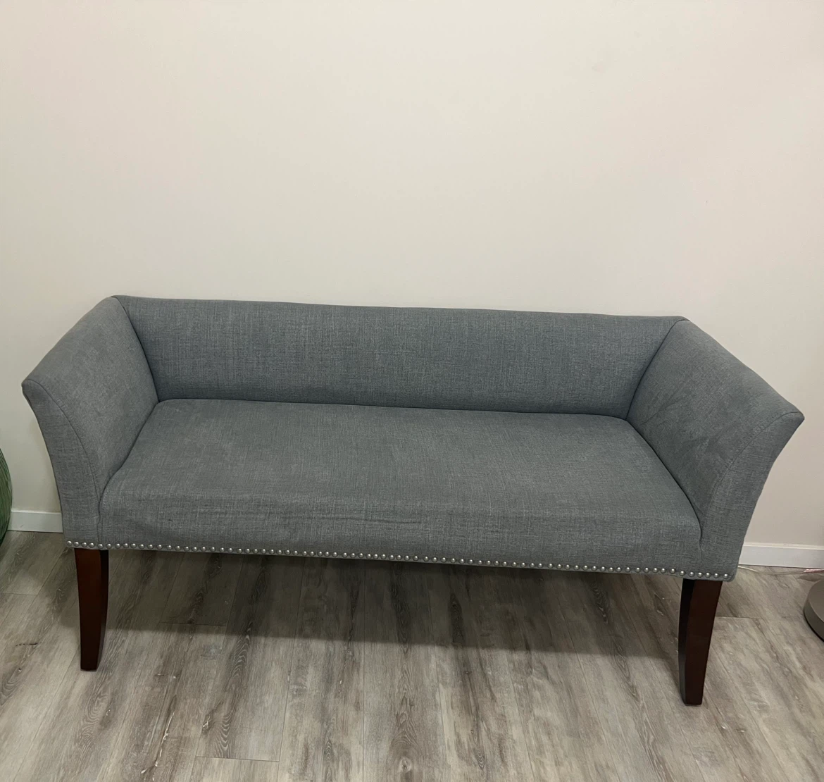 Grey Accent Bench with Stud Detail
