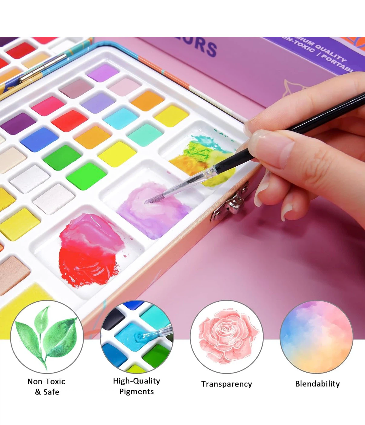 New WINSONS 138 Colors Watercolor Paint Set - photo 4