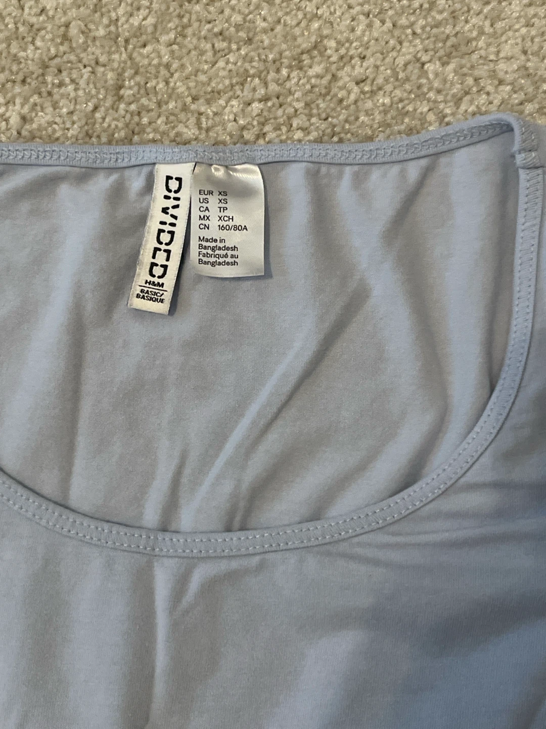 H&M light blue cropped t-shirt XS - photo 3