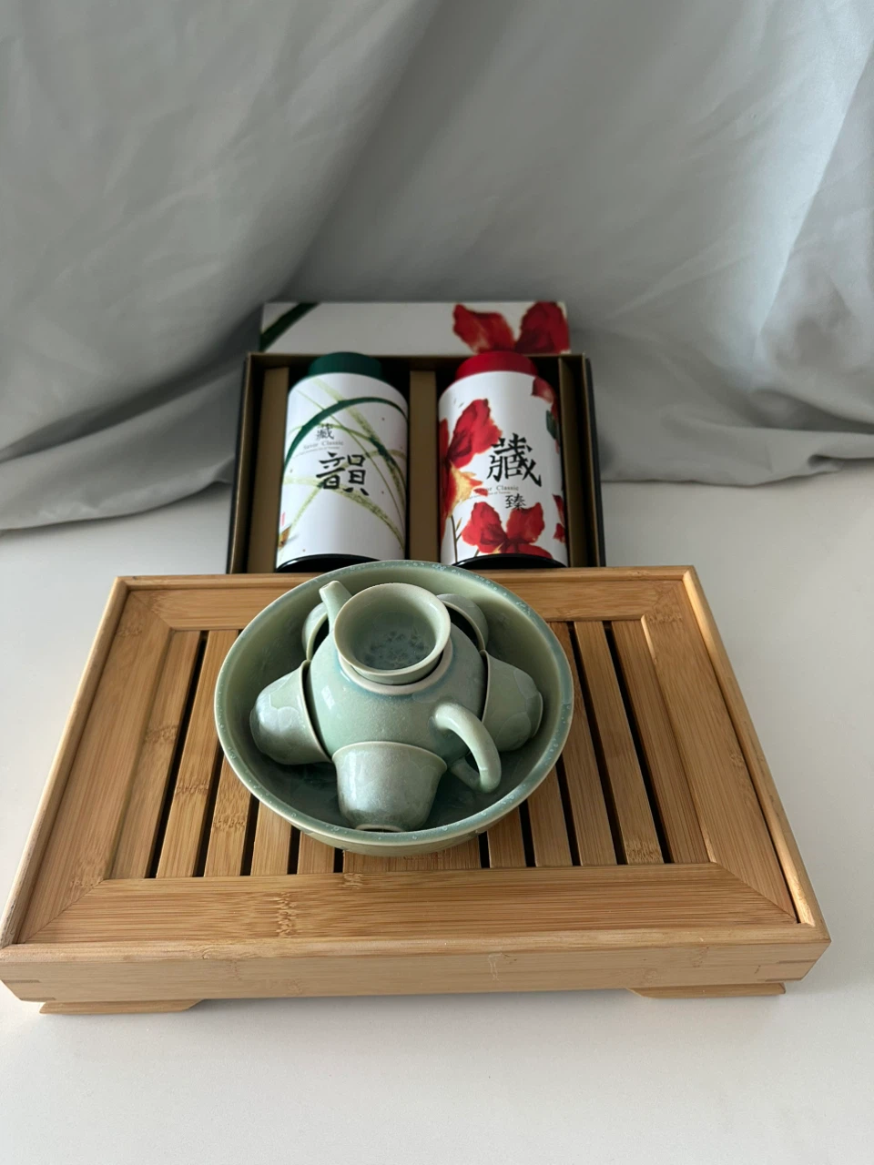 Taiwanese Tea Set with Bamboo Tray - photo 2