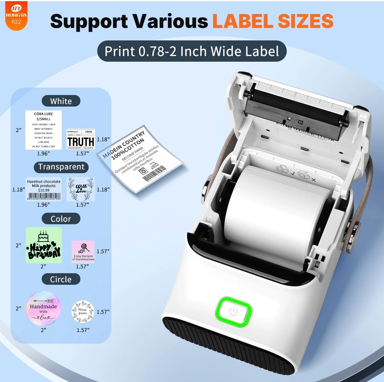 BRAND NEW!!! Rongta Bluetooth Label Maker Machine - photo 2