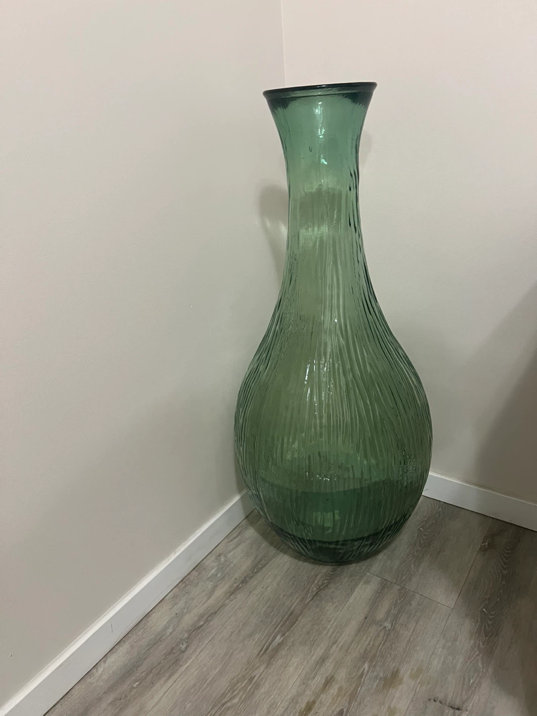 Large Green Glass Vase
