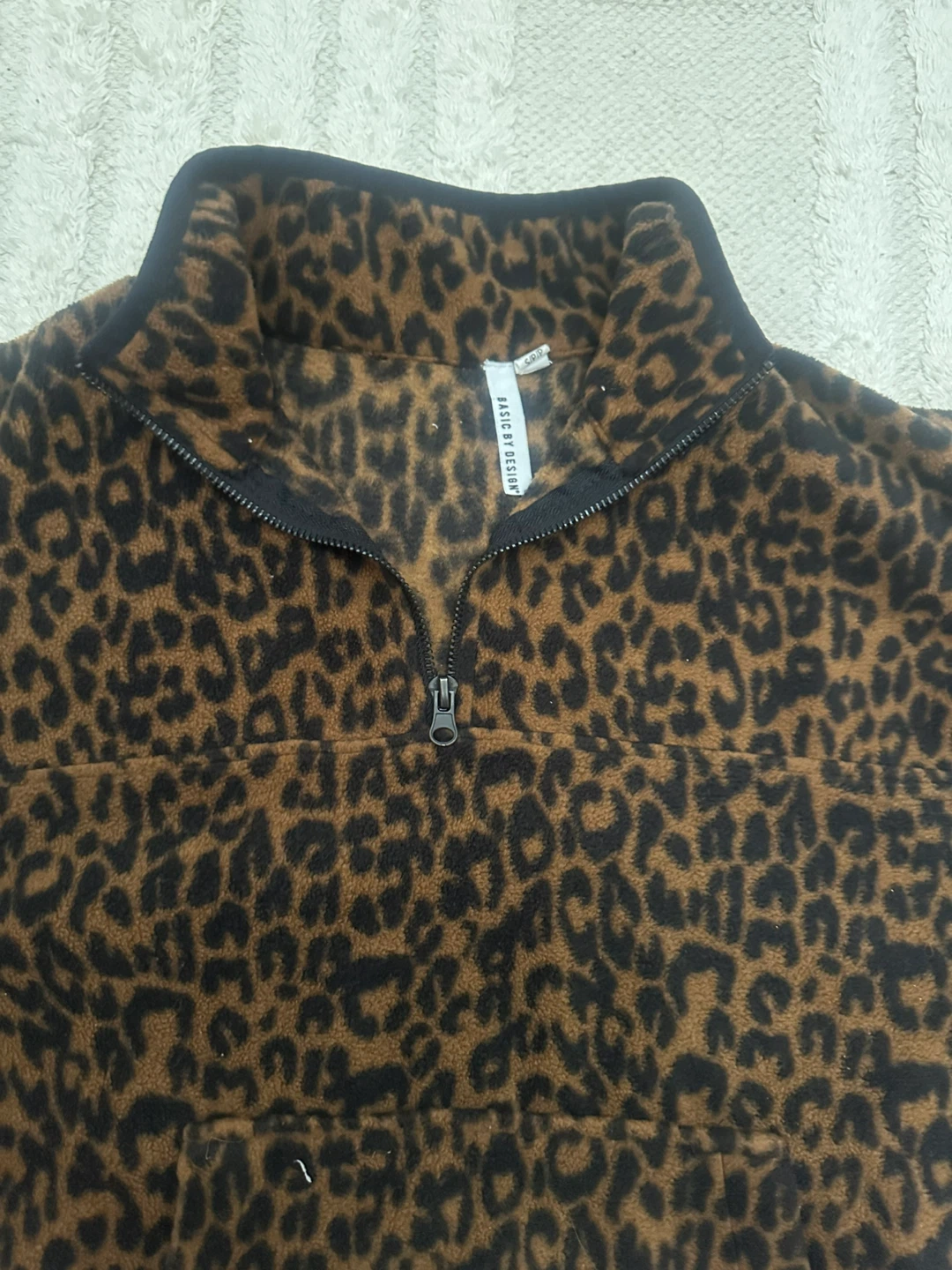 Leopard Print Fleece 1/4 Zip Pullover - photo 2