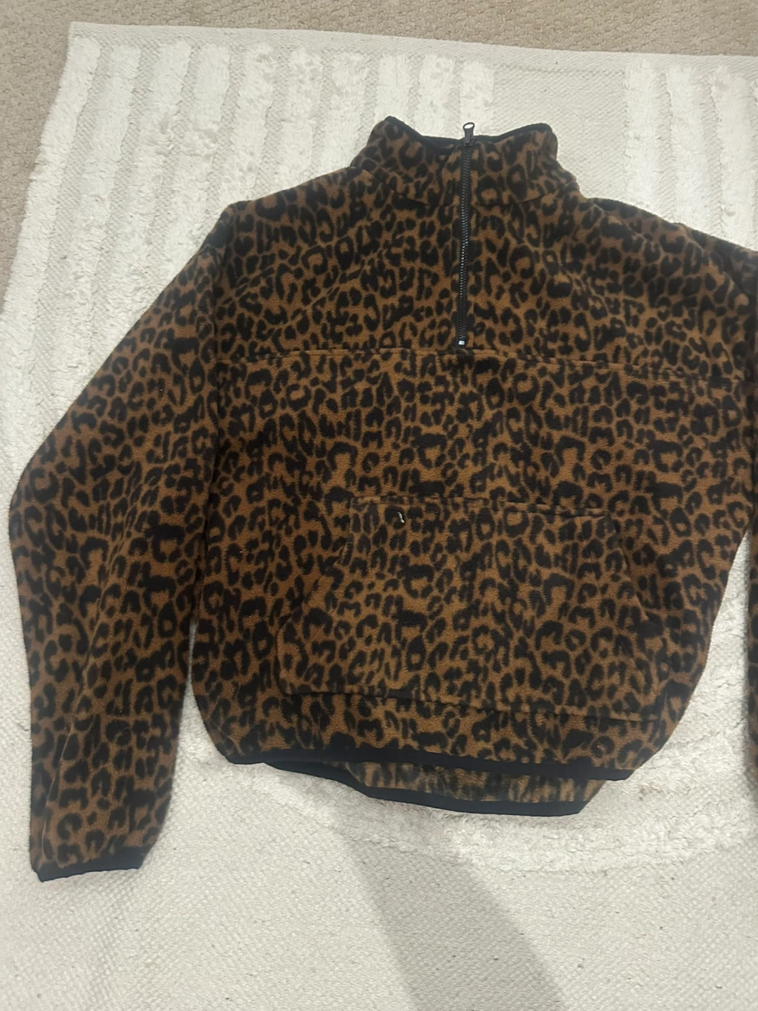 Leopard Print Fleece 1/4 Zip Pullover - photo 4