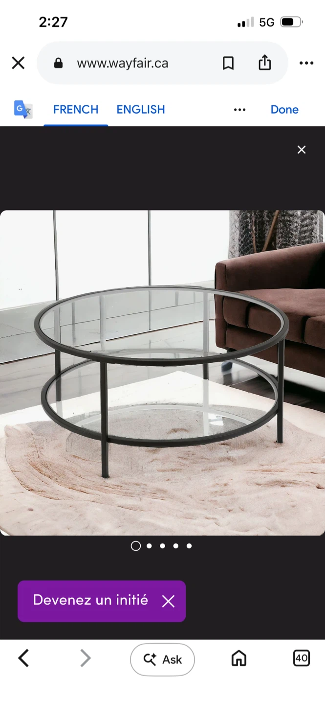 New Glass Top Coffee Table with storage