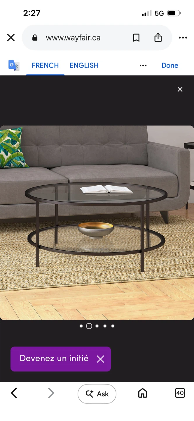 New Glass Top Coffee Table with storage - photo 2
