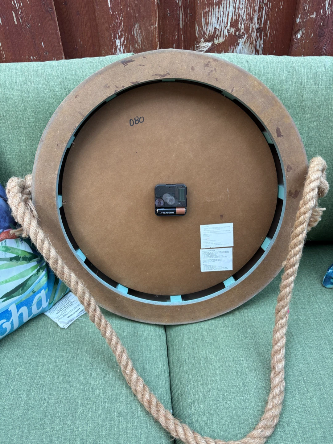Decorative Wall Clock with Rope Hanger - photo 2
