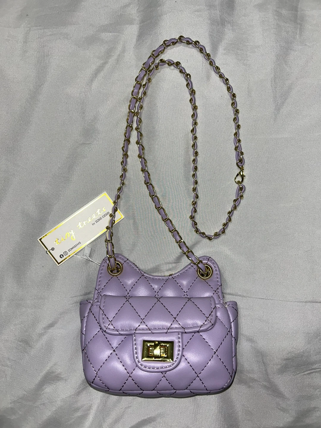 Zomi Gems Small Lavender Faux Leather Tiny Treats Purse NEW