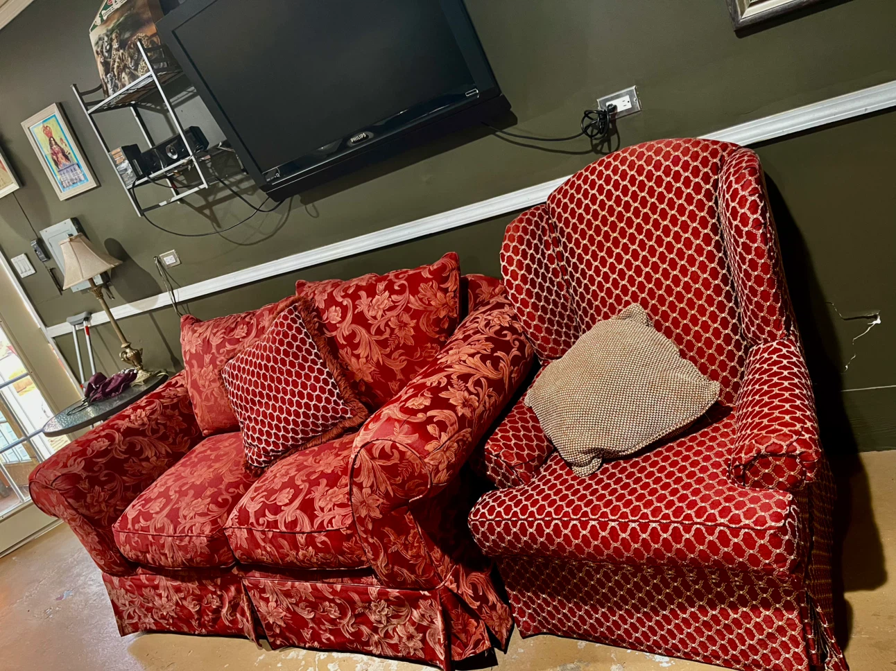 Red Upholstered Accent Chair