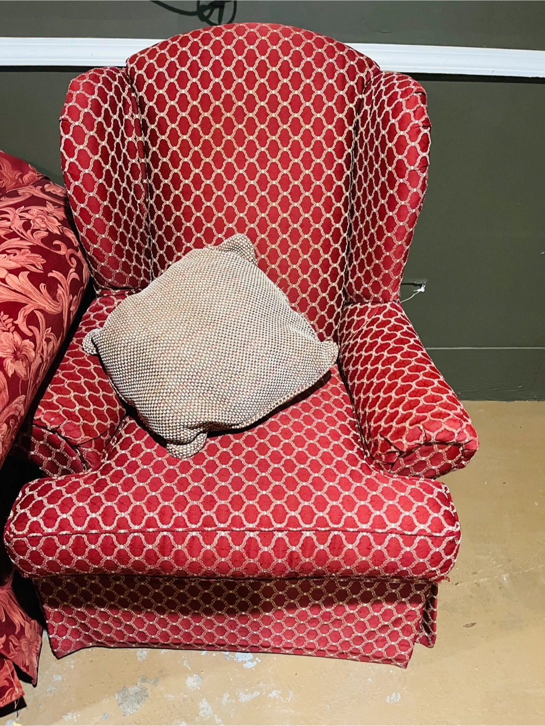 Red Upholstered Accent Chair - photo 2