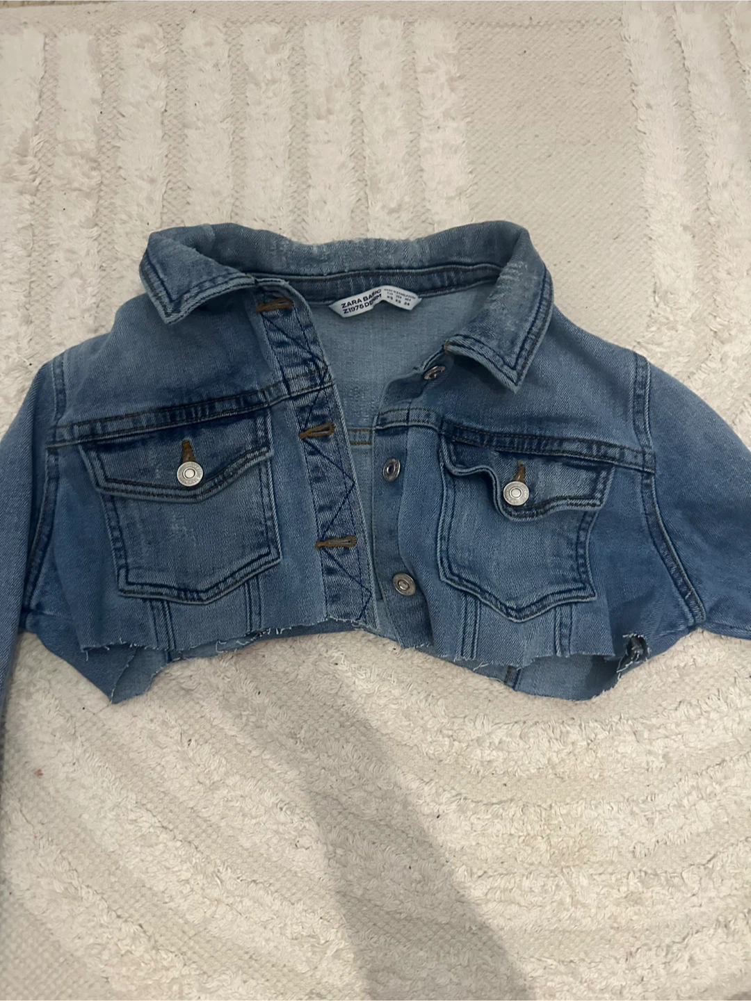Zara Basic Denim Cropped Jacket
