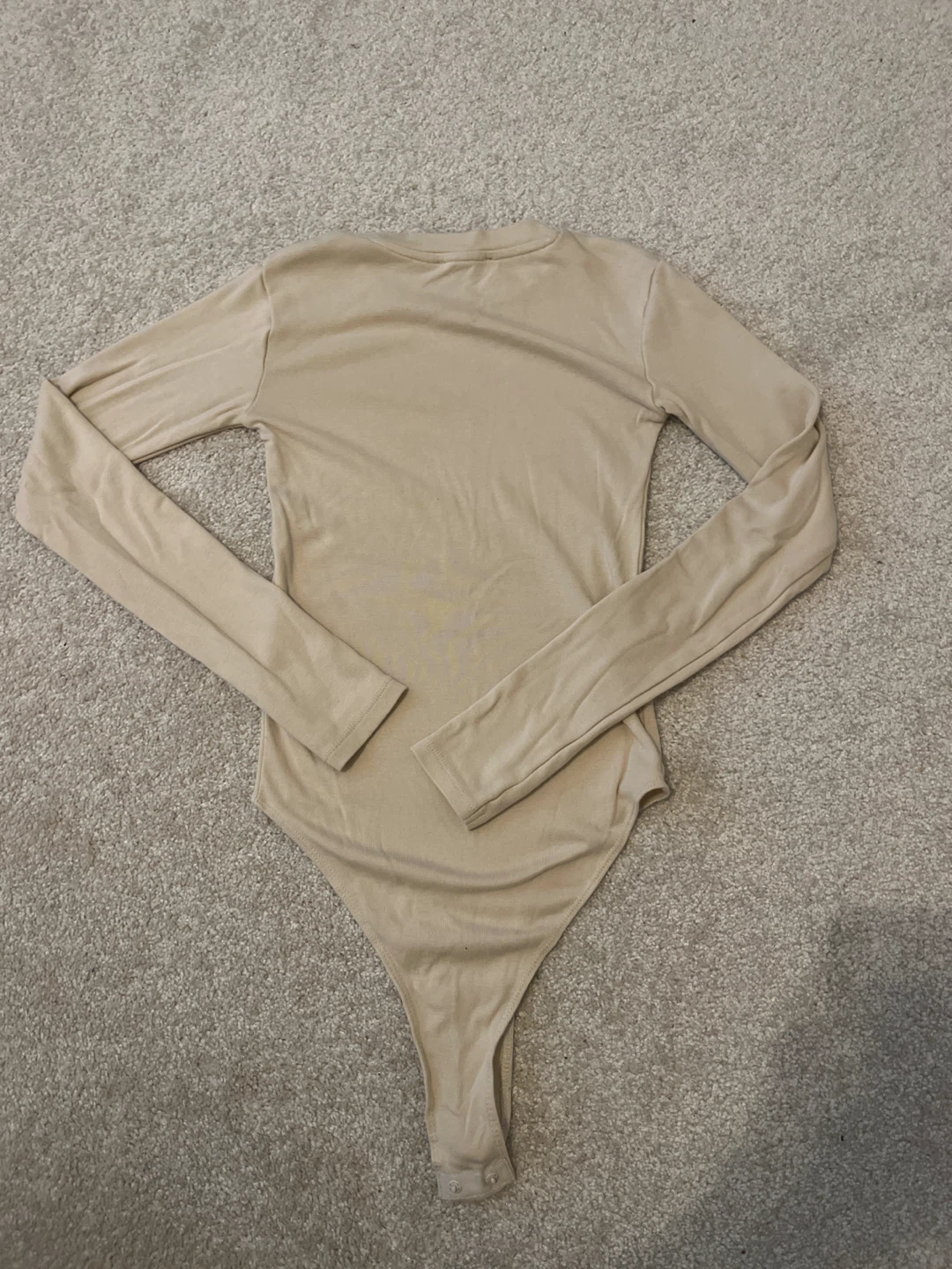 Zara Long Sleeve Beige Bodysuit S - photo 2