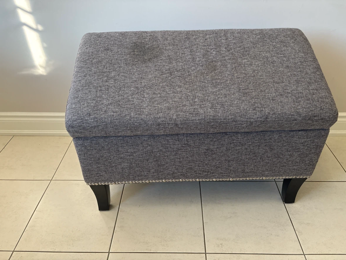 Grey Storage Ottoman Bench
